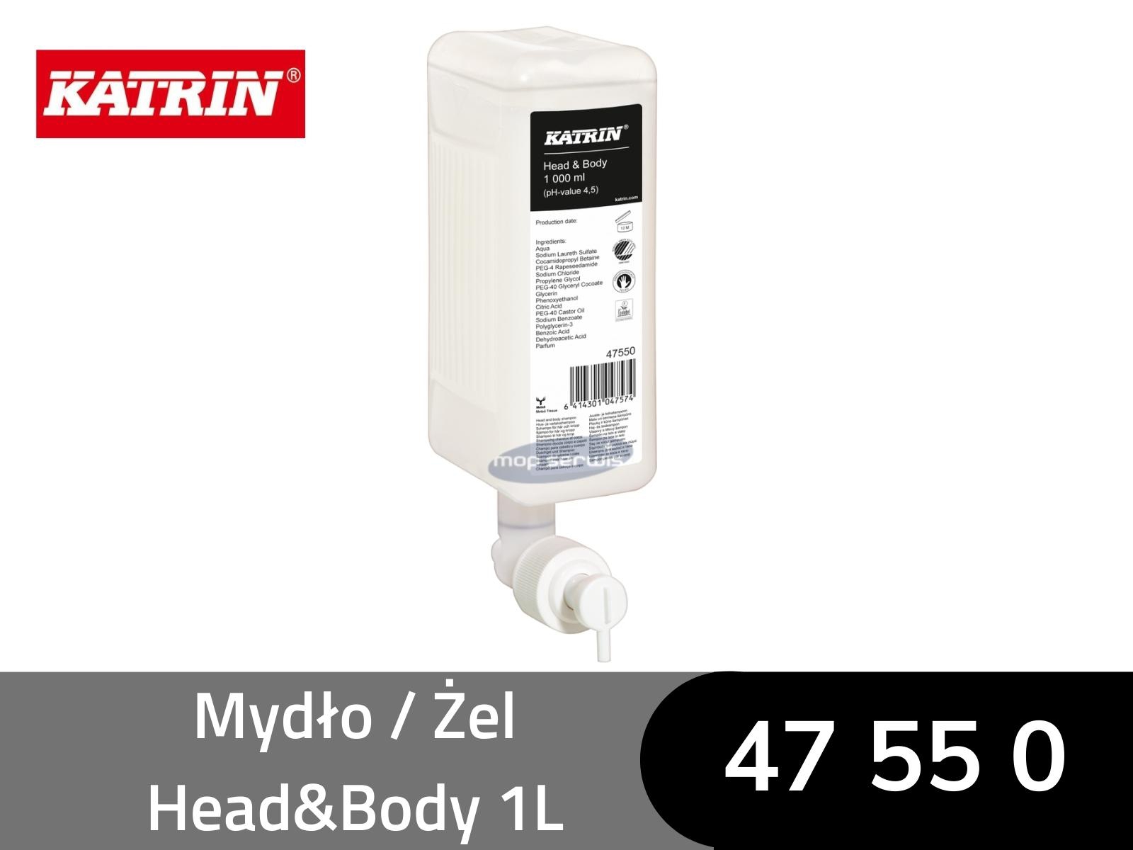 Mydło / Żel KATRIN 47550 HEAD & BODY Delikatne 1l